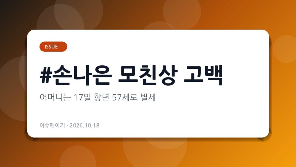 손나은 모친상 고백